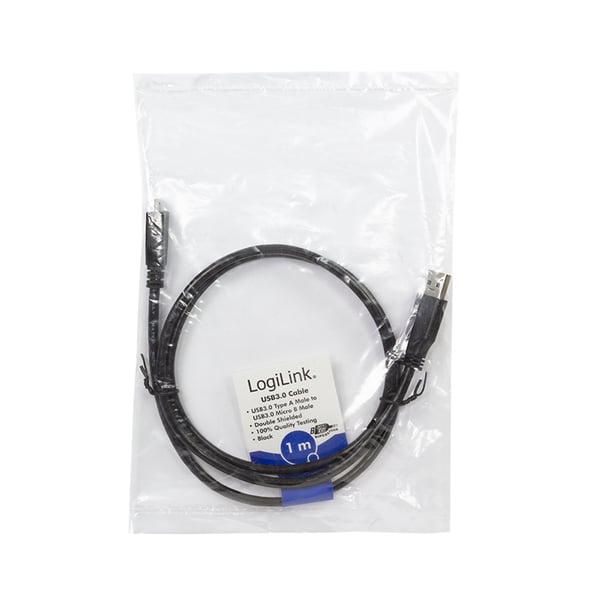 LogiLink CU0026 USB-kabel USB 3.2 Gen 1 (3.1 Gen 1) 1 m USB A Micro-USB B 5 Gbit/sek. 4,5 W Sort