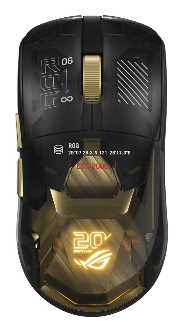 ASUS ROG Harpe II Extreme Edition 20 Gaming Mouse mus Spil Højre hånd RF Wireless + Bluetooth + USB Type-A Optisk 65000 dpi