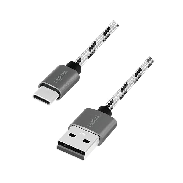 LogiLink CU0201 USB-kablar USB 2.0 USB C USB A 0,48 Gbit/s Svart, Vit