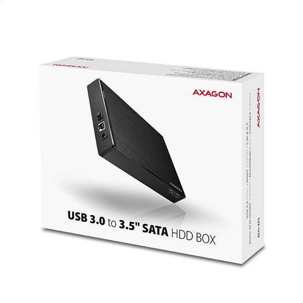 Axagon EE35-XA3 Hölje för lagringsenheter HDD-hölje Svart 3.5"