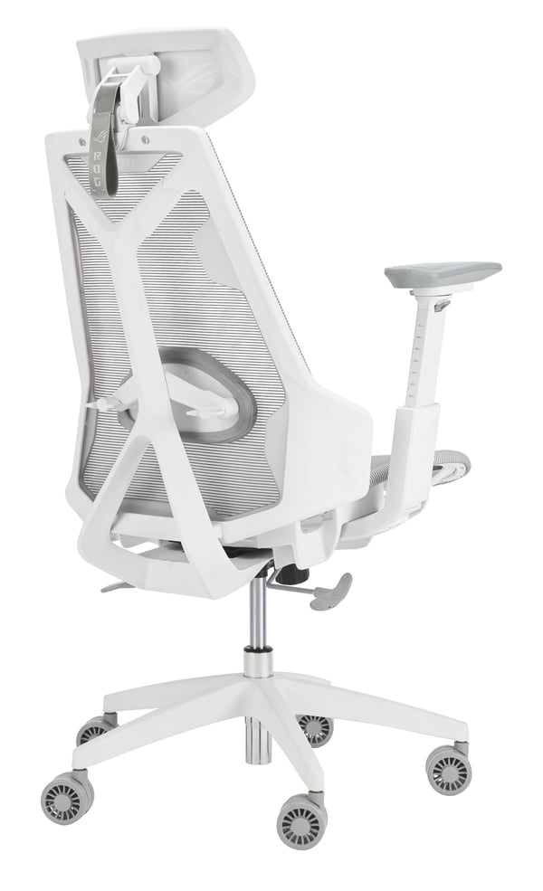 ASUS ROG Destrier Ergo Core White PC gamingstol Trådsæde Hvid
