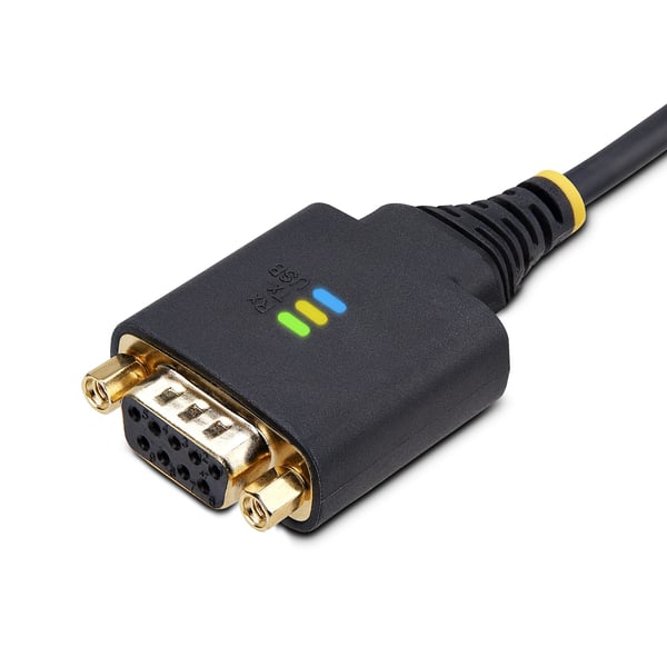 StarTech.com 10ft (3 m) USB till Null Modem seriell adapterkabel, utbytbara DB9 skruvar/muttrar, COM retention, USB-A till RS232, FTDI, Level 4 ESD-skydd, Windows/macOS/ChromeOS/Linux – robust TPE-konstruktion