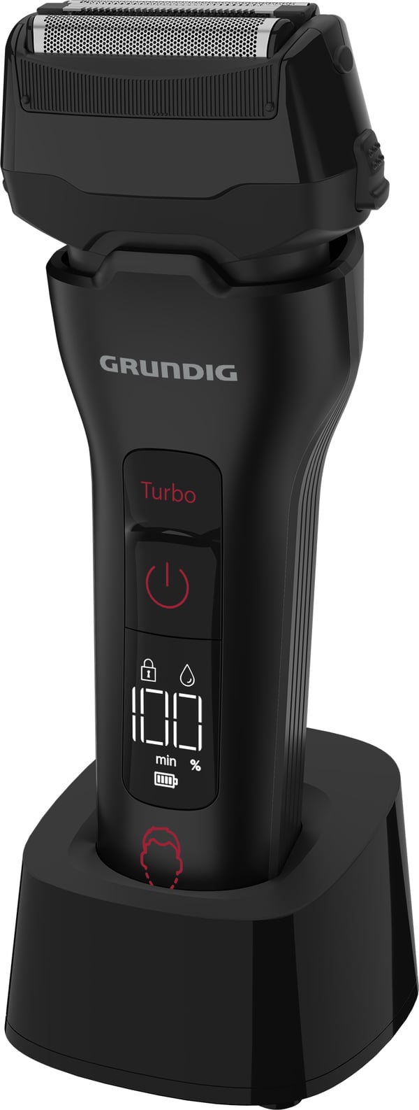 Grundig MS 9330 Folie shaver Trimmer Sort, Rød
