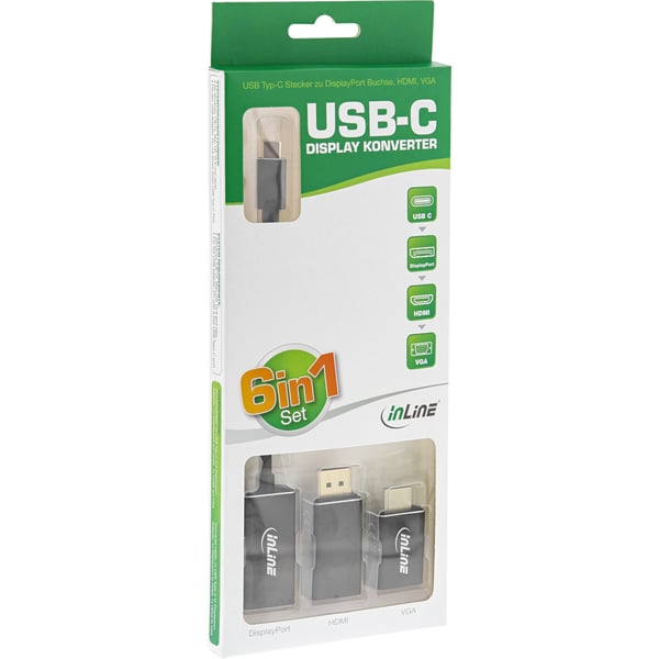 InLine 64109B videokabeladapter 0,1 m Svart