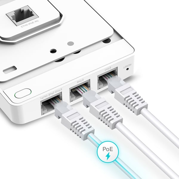 TP-Link Omada EAP615-WALL access-punkter för trådlösa nätverk 1774 Mbit/s Vit Strömförsörjning via Ethernet (PoE) stöd