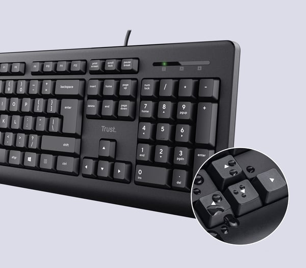 Trust TKM-250 tastatur Mus inkluderet USB QWERTZ Tysk Sort