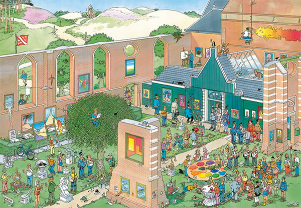 Jan van Haasteren he Art Market 2000 pcs Puslespil 2000 stk Tegnefilm