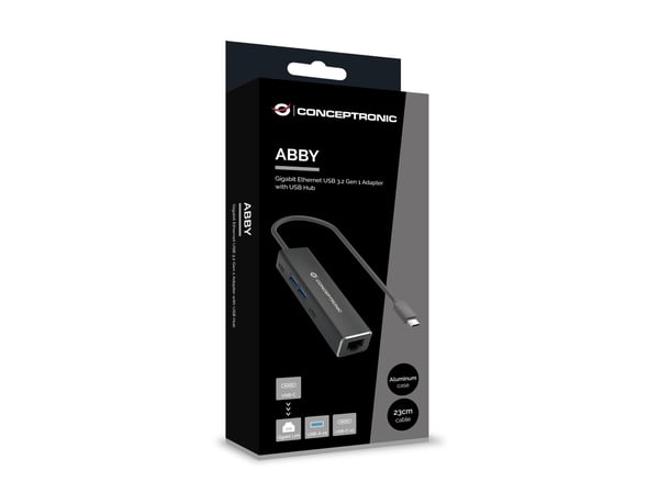 Conceptronic ABBY13B kannettavien tietokoneiden telakka ja porttitoistin Langallinen USB 3.2 Gen 1 (3.1 Gen 1) Type-C Harmaa