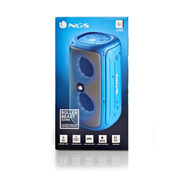 NGS ROLLER BEAST Bærbar stereohøjttaler Blå 32 W