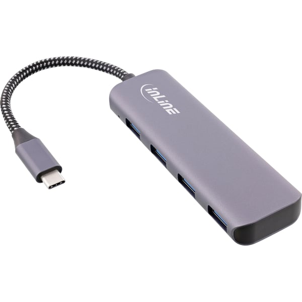 InLine 33271R interface hub USB 3.2 Gen 1 (3.1 Gen 1) Type-C Grå