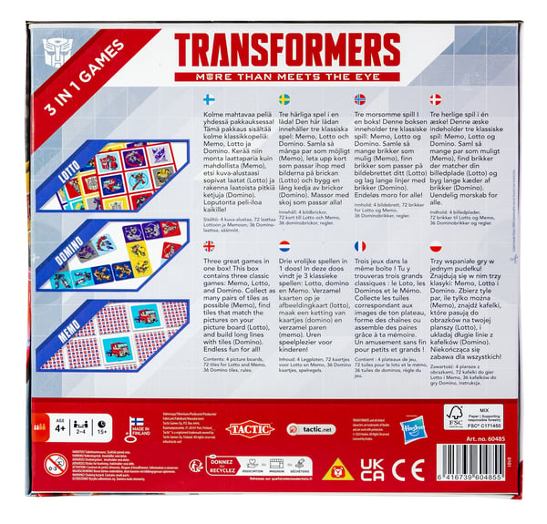 Tactic Peppa Pig Transformers 3 in 1 Lotto, Domino, Memo