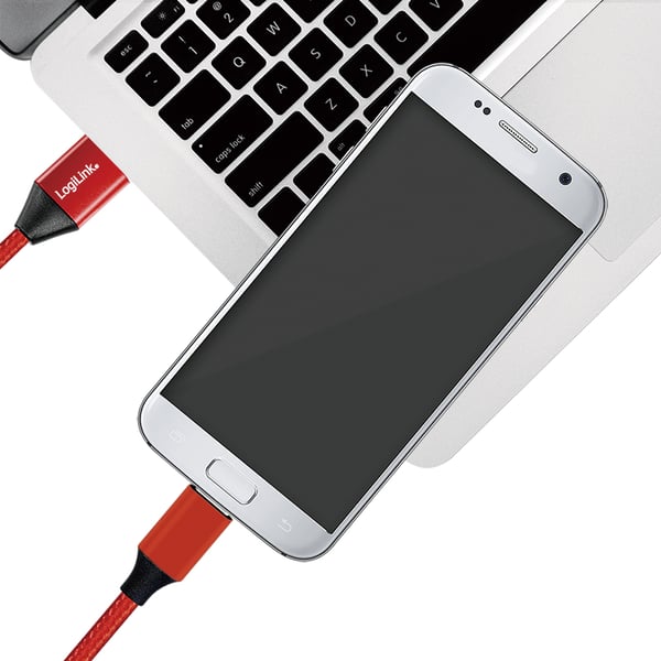 LogiLink CU0151 USB-kabel USB 2.0 0,3 m USB A Micro-USB B Rød