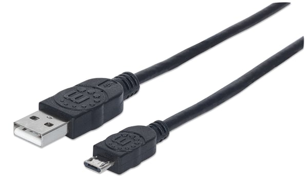 Manhattan 325677 USB-kaapeli USB 2.0 0,5 m USB A Micro-USB B Musta