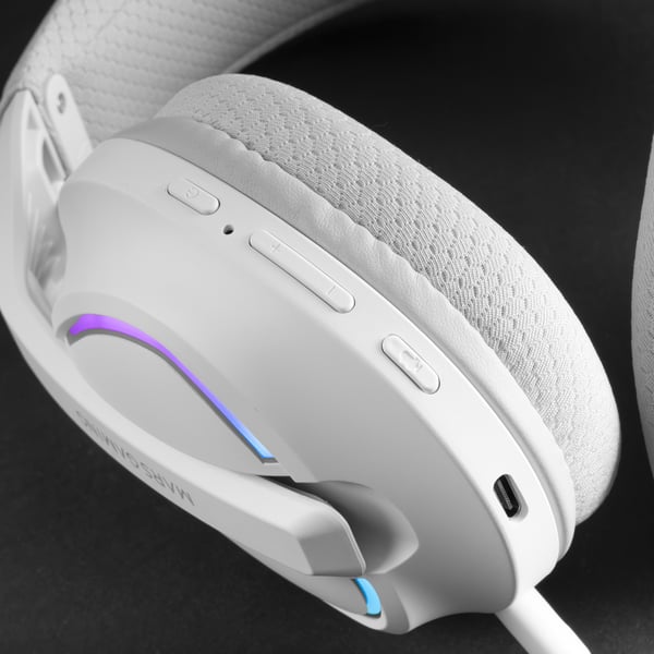 Mars Gaming MHWQUASARW hovedtelefoner/headset Trådløs Spil USB Type-C / USB Type-A Bluetooth Hvid