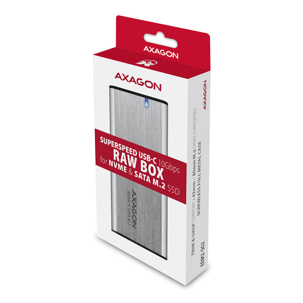 Axagon EEM2-SG2 Hölje för lagringsenheter SSD-inkapsling Grå M.2