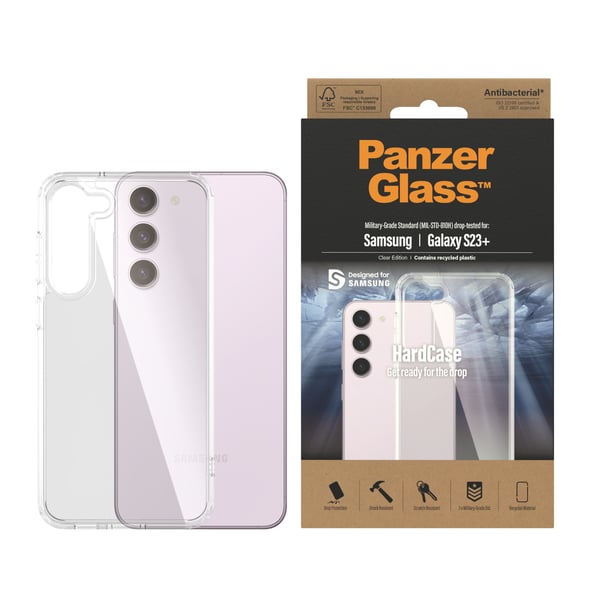 PanzerGlass ® HardCase Transparent Samsung Galaxy S23+ mobiltelefonfodral Mobilskal