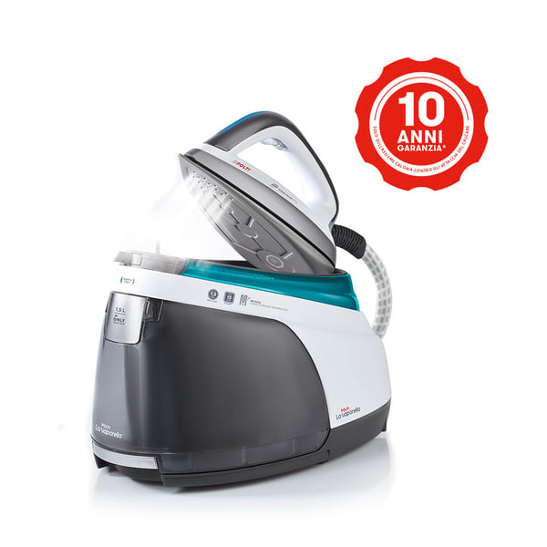Polti La Vaporella XT100C Ångstrykstation med tryckbehållare 2400 W 1,5 l Aluminiumstryksula Grå, Turkos, Vit