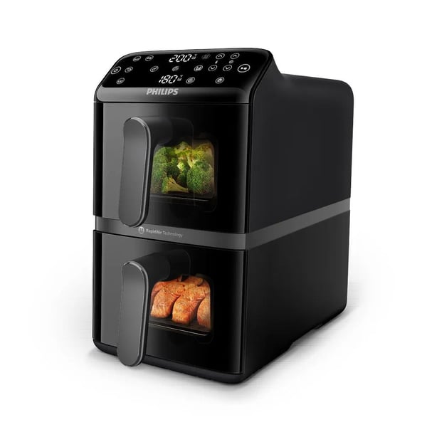 Philips 4000 series NA460/00 fritös Dubbel 10 l Fristående 2750 W Varmluftsfritös Svart, Grå