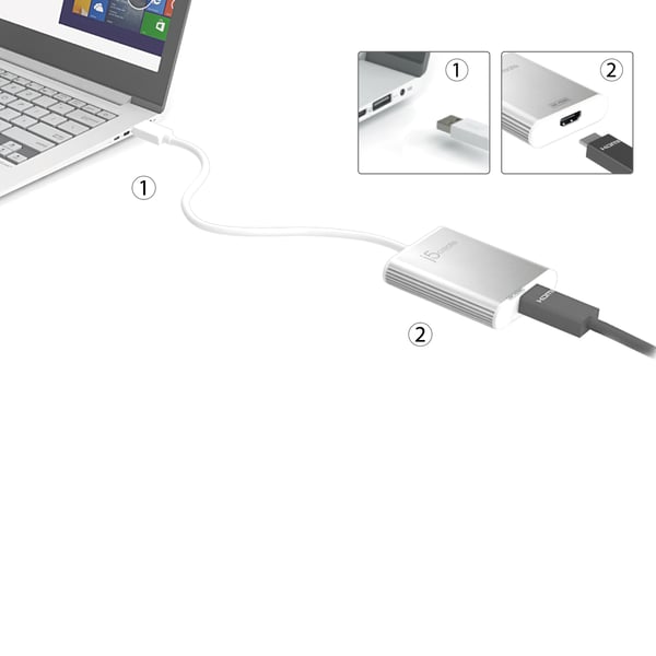j5create JUA354-N USB™ 3.0 til 4K HDM™-skærmadapter