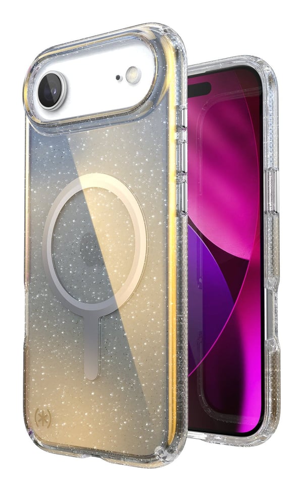 Speck Presidio Lux MagSafe - iPhone Air Cover (Hyper Mirror Glitter / Sølv Metallic)