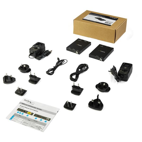 StarTech.com HDMI över CAT6-förlängare - 4K 60Hz - Balun - upp till 50 m - HDR - 4:4:4 - 7.1 Ljud-Un