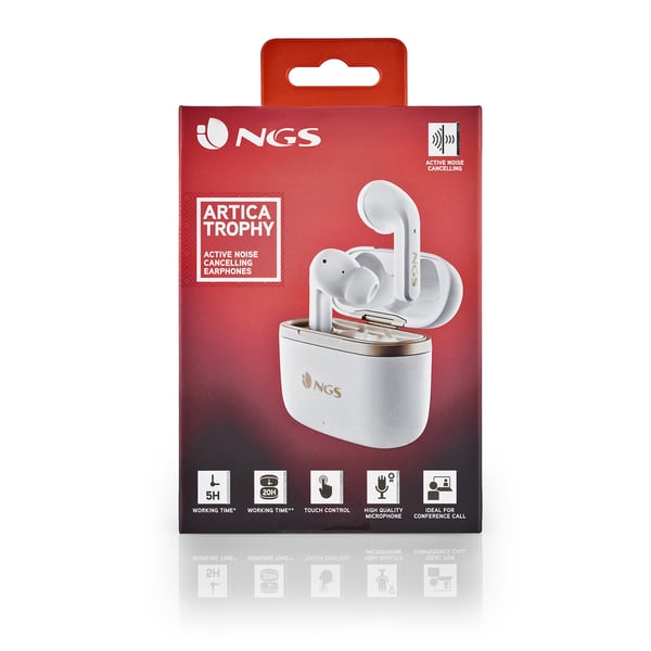 NGS ARTICA TROPHY Kuulokkeet Langaton In-ear Puhelut/Musiikki USB Type-C Bluetooth Kulta, Valkoinen