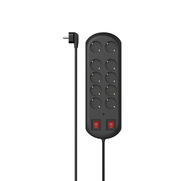 Hama 00223164 stikdåse 2 m 10 AC stikkontakt(er) Indendørs Sort
