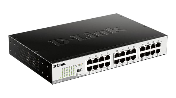 D-Link DGS-1024D netværksswitch Ikke administreret Gigabit Ethernet (10/100/1000) 1U Sort, Sølv