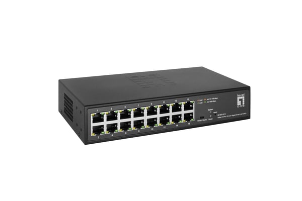 LevelOne GES-2216 netværksswitch Administreret L2 Gigabit Ethernet (10/100/1000) Sort
