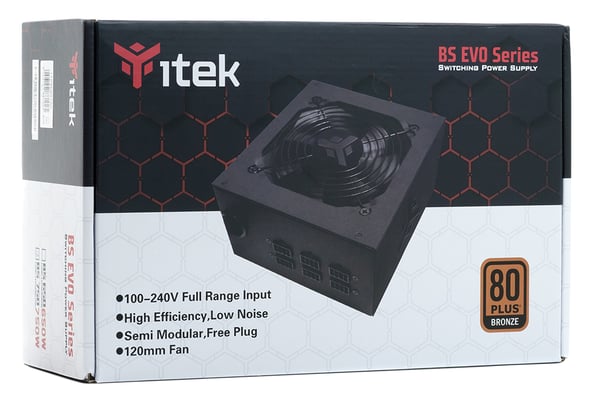 itek BS750 strömförsörjningsenheter 750 W 24-pin ATX ATX Svart