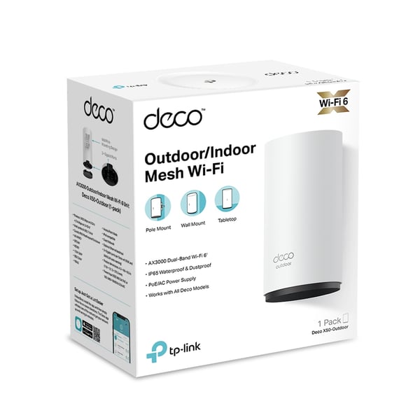 TP-Link Deco X50-Outdoor Dual-band (2,4 GHz / 5 GHz) Wi-Fi 6 (802.11ax) Vit 1 Intern