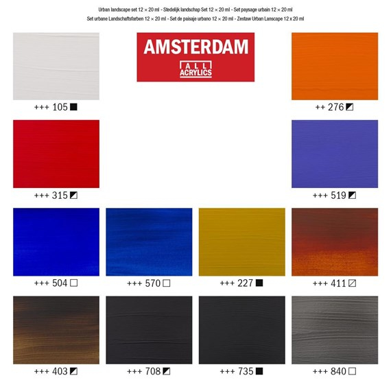 Amsterdam 17820603 hobbymaling Akrylmaling 12 stk