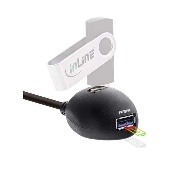 InLine 35653 USB-kabel USB 3.2 Gen 1 (3.1 Gen 1) 3 m USB A 2 x USB A 5 Gbit/sek. Sort