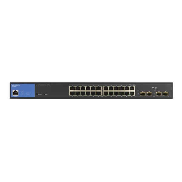 Linksys 24-portars administrerad Gigabit-witch med 4 x 1Gb SFP-platser för upplänk