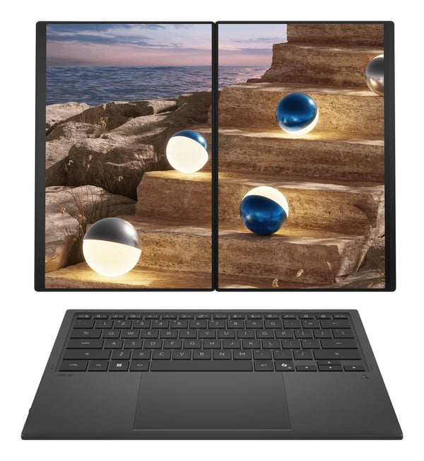ASUS Zenbook Duo UX8407AA-SN504W Copilot+ PC Intel Core Ultra 9 386H Hybrid (2-i-1) 35,6 cm (14") Berøringsskærm 3K 32 GB LPDDR5x-SDRAM 1 TB SSD Wi-Fi 7 (802.11be) Windows 11 Home Grå