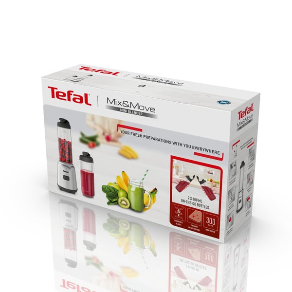 Tefal Mix&Move BL15FD 0,6 L Pöydällä pidettävä tehosekoitin 300 W Ruostumaton teräs