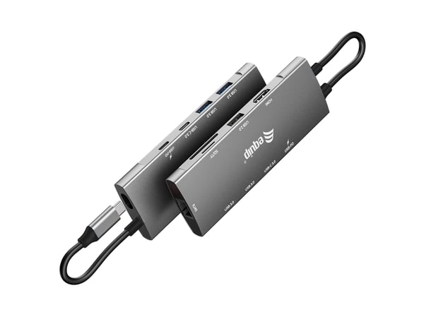 Equip 133490 kannettavien tietokoneiden telakka ja porttitoistin Langallinen USB 3.2 Gen 1 (3.1 Gen 1) Type-C Harmaa
