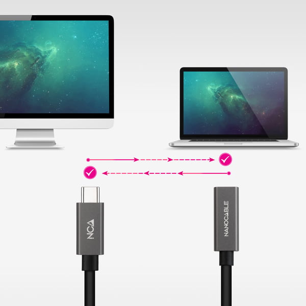 Nanocable 10.01.4402 USB-kabel USB 3.2 Gen 2x2 2 m USB C 20 Gbit/sek. Sort