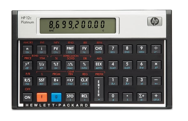 HP 12c miniräknare Skrivbord Finansiell Aluminium, Svart