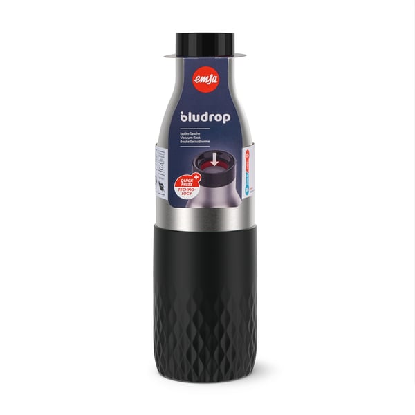 EMSA Bludrop Sleeve N3111100 drikkedunk Dagligt forbrug 700 ml Rustfrit stål Sort, Rustfrit stål