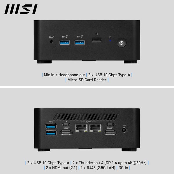MSI Cubi NUC 1MG-014BEU Mini PC Svart 100U Intel® SoC