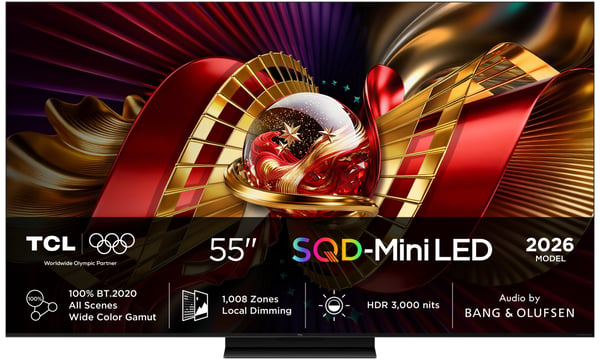 TCL C8L 55C8L TV-apparat 139,7 cm (55") 4K Ultra HD Smart-TV Wi-Fi Svart 6000 cd/m²