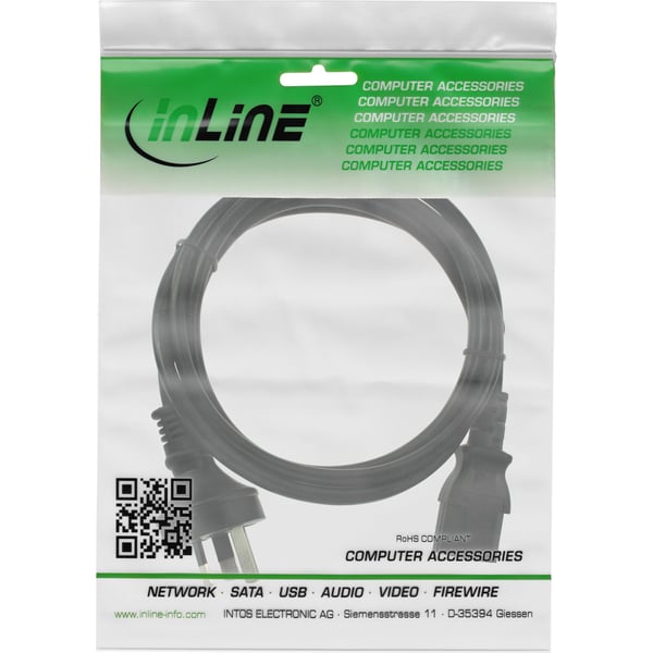 InLine 4043718051618 Sort 1,8 m AS3112 C13 forbinder