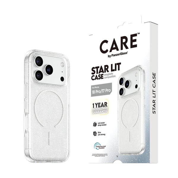 PanzerGlass CARE™ by ® Star Lit Case w. MagSafe iPhone 2026 Pro | 17 Pro mobiltelefonfodral Mobilskal Transparent