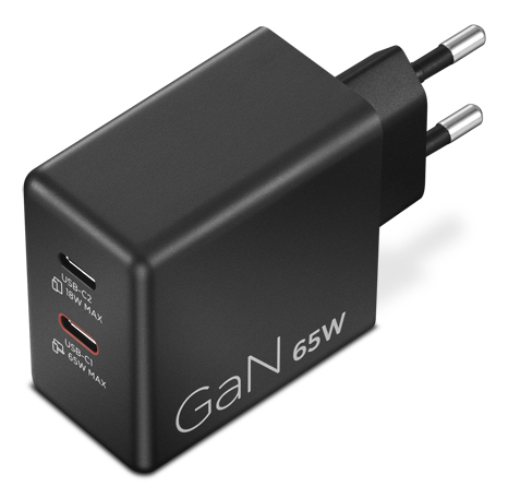 Lenovo Dual USB-C GaN Oplader Sort - PC-/Server Strømforsyning - 65.000 W