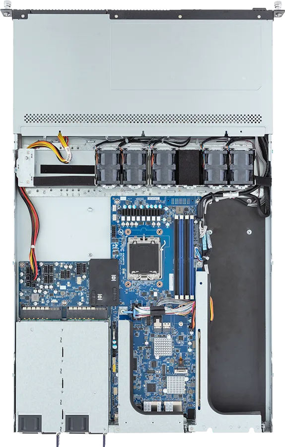 GIGABYTE R133-C11-AAG1 AMD B650E Sokkel AM5 Stativ (1U) Sort, Stål