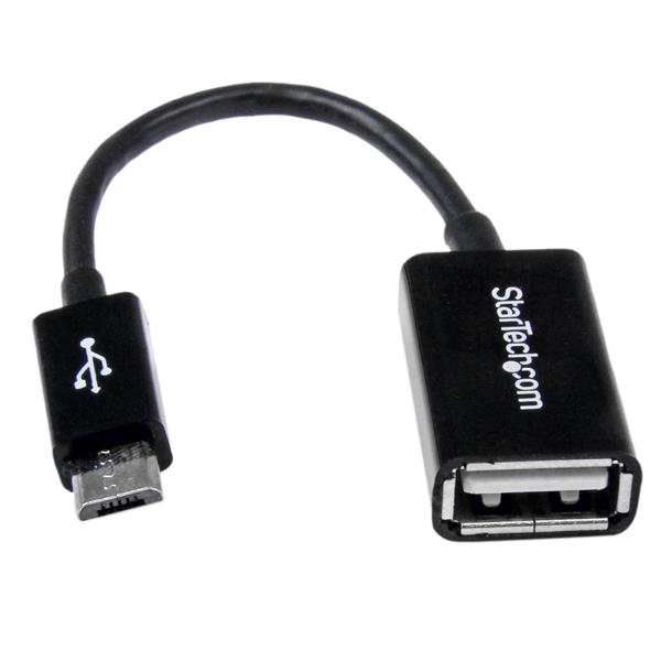 StarTech.com UUSBOTG USB-kabel USB 2.0 0,127 m Micro-USB B USB A 0,48 Gbit/sek. Sort