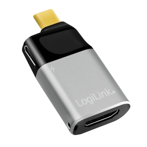 LogiLink CUA0203 kaapelin sukupuolenvaihtaja USB Type-C HDMI Type A (Standard) Musta, Harmaa