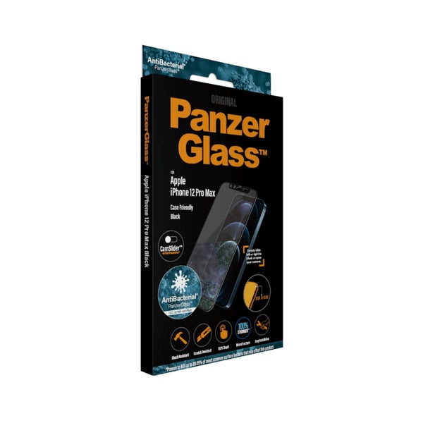 PanzerGlass ® CamSlider® Skærmbeskyttelse iPhone 12 Pro Max | Edge-to-Edge
