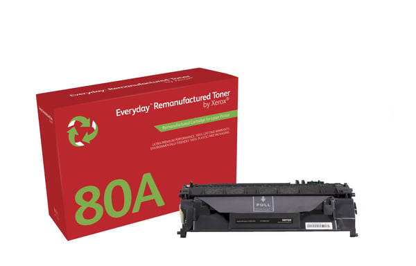 Everyday™ Mono Remanufactured Toner by Xerox compatible with HP 80A (CF280A), Standard capacity Everyday™ Mono Remanufactured Toner by Xerox compatible with HP 80A (CF280A), Standard capacity